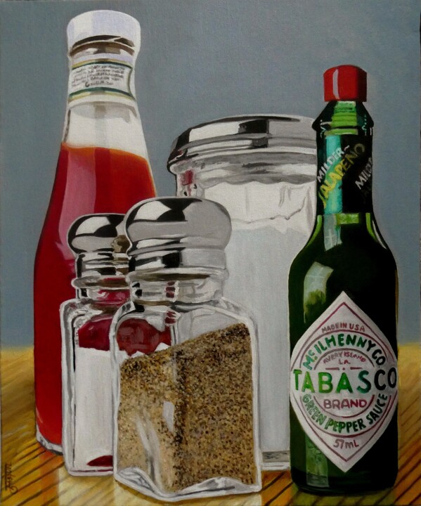 Painting titled "TABASCO" by Off Olivier Fasquel, Original Artwork, Acrylic Mounted on Wood Stretcher frame