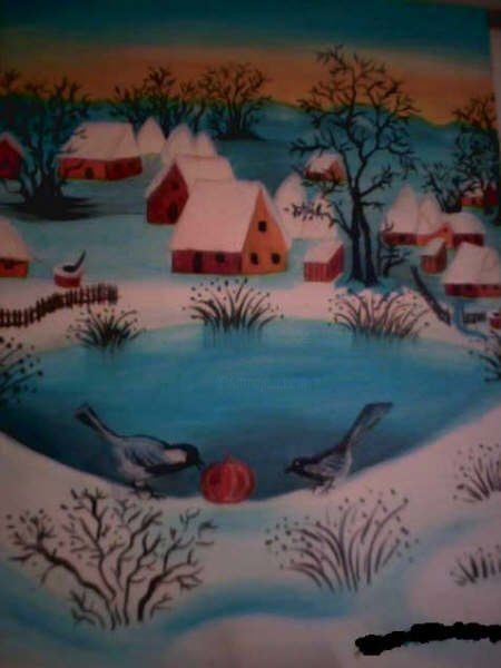 Painting titled "Inverno naif" by Fataluna, Original Artwork