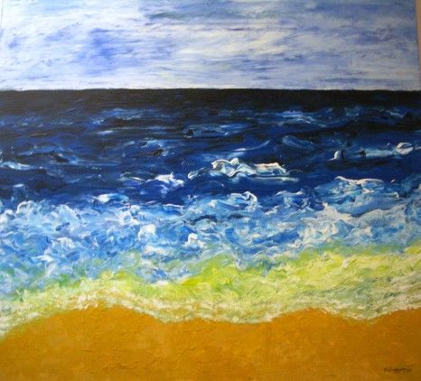 Malerei mit dem Titel "Need for Sea" von F.Canazaro, Original-Kunstwerk