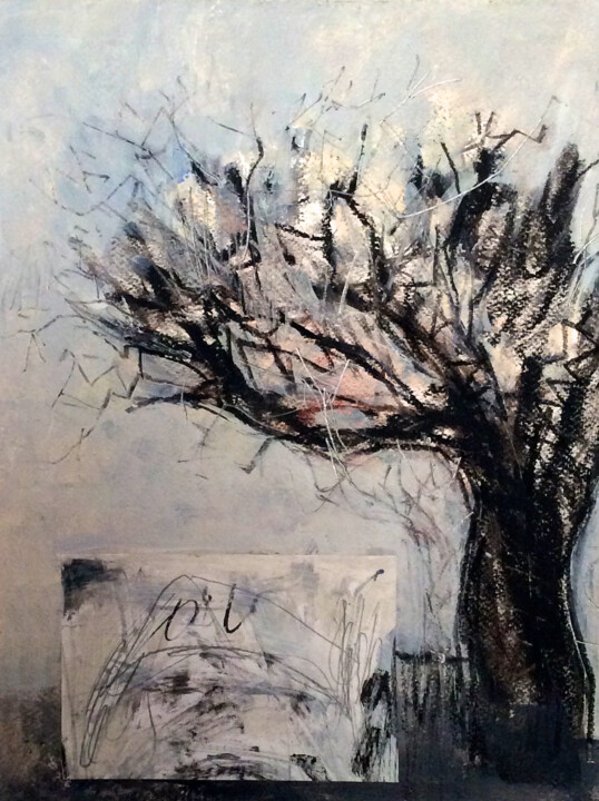 Dessin intitulée "Winter tree iv" par Fatima Fernandes, Œuvre d'art originale, Fusain