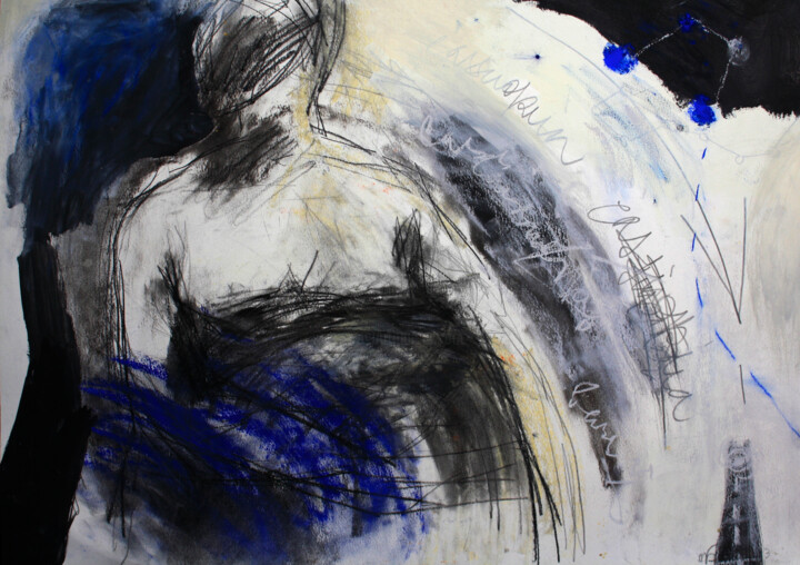 "Blue Moon Pregnant" başlıklı Resim Fatima Fernandes tarafından, Orijinal sanat, Karakalem