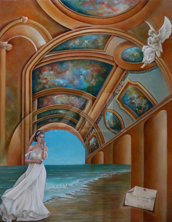 Pintura intitulada "Divino Ser" por Fatima Marques, Obras de arte originais, Óleo