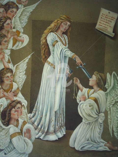 Pittura intitolato "Angels Consagração-…" da Fatima Marques, Opera d'arte originale, Altro