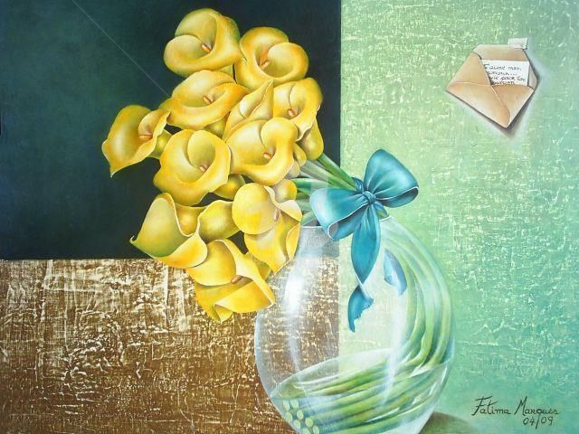 Painting titled "Printemps" by Fatima Marques, Original Artwork, Oil