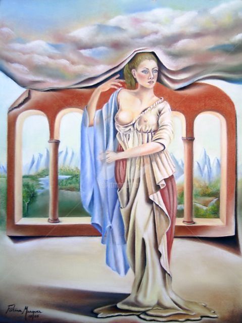 Pintura intitulada "Deusa da Bonança-Sé…" por Fatima Marques, Obras de arte originais, Óleo