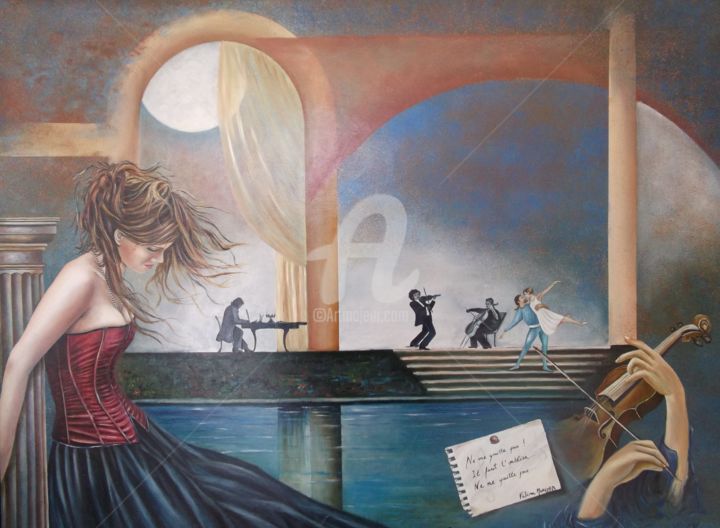 Pintura intitulada "Ne me quitte pas" por Fatima Marques, Obras de arte originais, Óleo