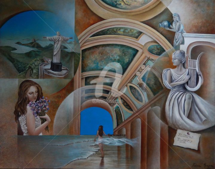 Pintura titulada "Sagrado Feminino" por Fatima Marques, Obra de arte original, Oleo