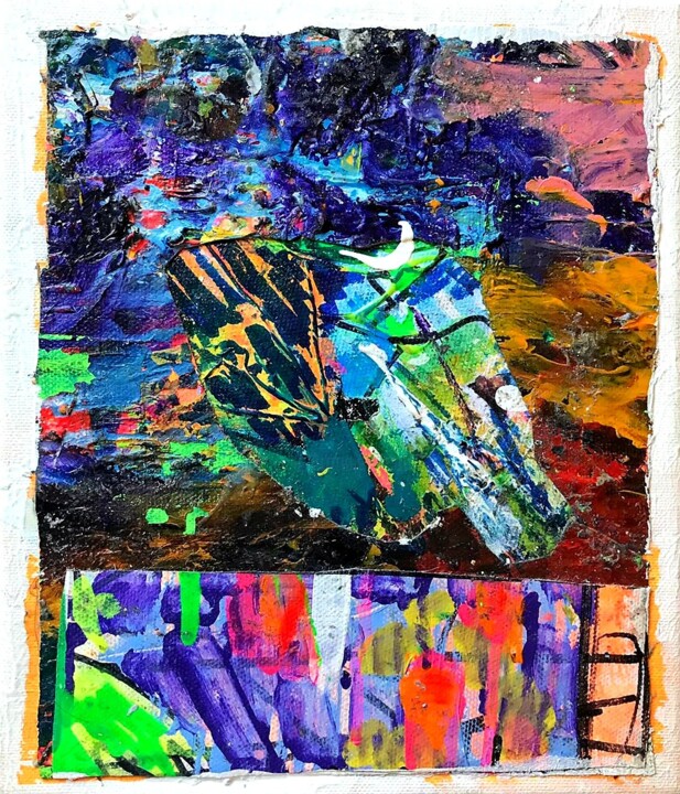 Collagen mit dem Titel "Way of living 3" von Fatmeh Housseini, Original-Kunstwerk, Acryl