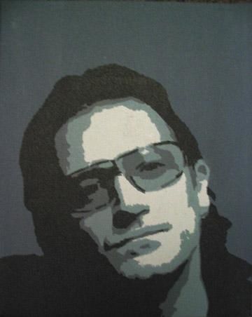 Painting titled "Bono" by Fat Tony, Original Artwork