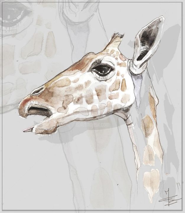Рисунок под названием "Жираф" - Евгения Фатыхова, Подлинное произведение искусства, Цифровая фотография