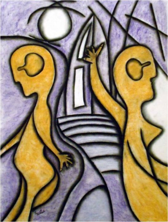 Painting titled "Separation" by Fausto Cardoso, Original Artwork, Oil
