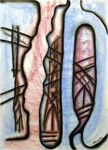 Painting titled "Construction beyond…" by Fausto Cardoso, Original Artwork, Pastel