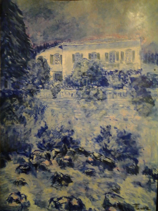 Painting titled "Nartuby bleue" by Fauve En Provence, Original Artwork
