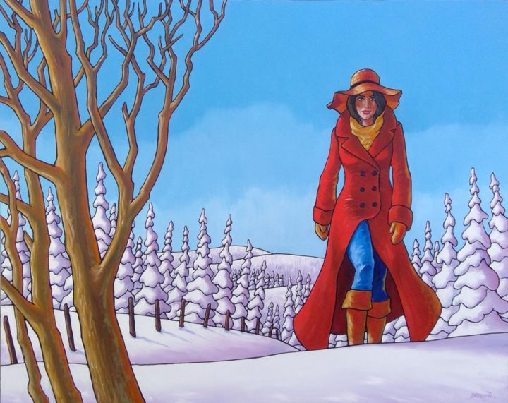 Painting titled "Détermination" by François Brisson, Original Art, Oil Mounted on Stretcher frame