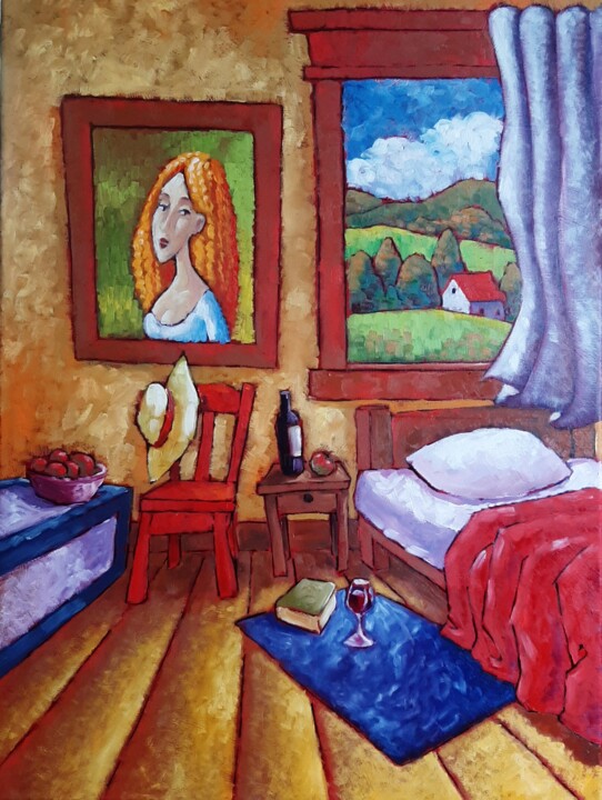 Peinture intitulée "Douce saison" par François Brisson, Œuvre d'art originale, Huile