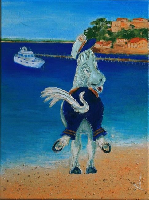 Peinture intitulée "Vacances à Port cros" par Fcéline, Œuvre d'art originale, Autre