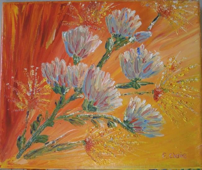 제목이 "Fleurs de soleil"인 미술작품 F. Claire로, 원작, 기름