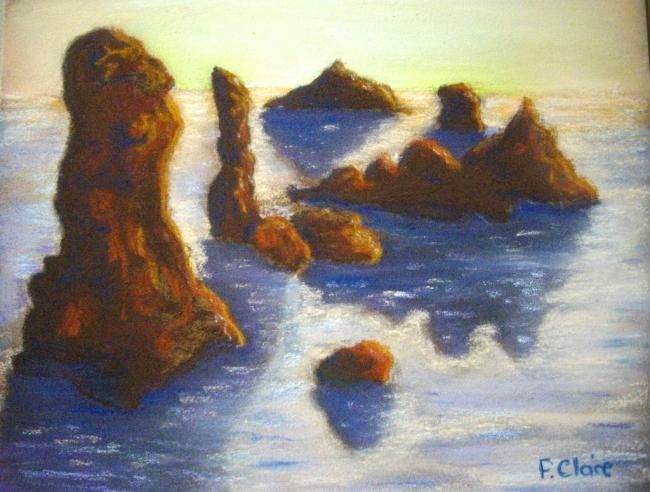 Painting titled "Belle Ile" by F. Claire, Original Artwork, Oil