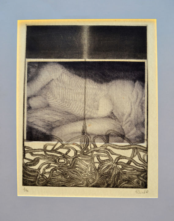 "Endormie" başlıklı Baskıresim François Crinel tarafından, Orijinal sanat, Gravür