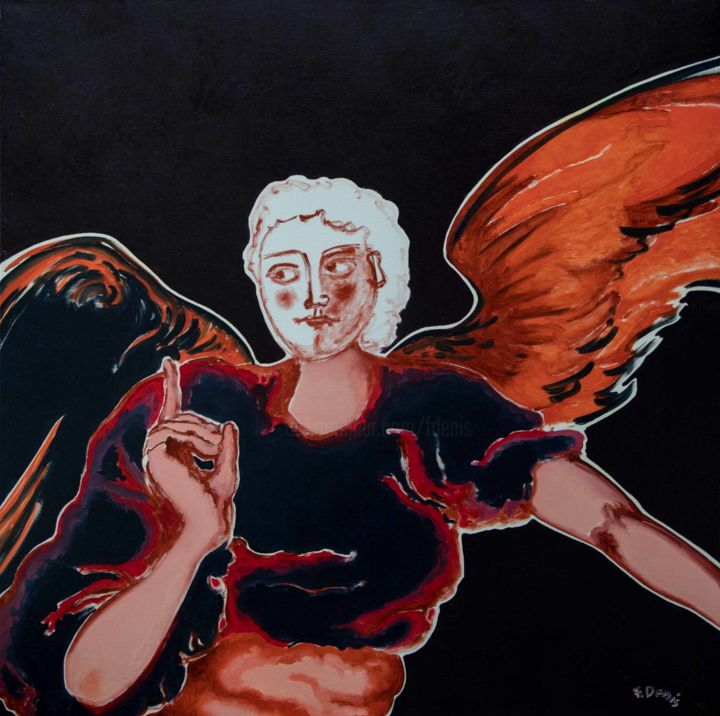Peinture intitulée "Ange" par Francis Denis, Œuvre d'art originale, Huile