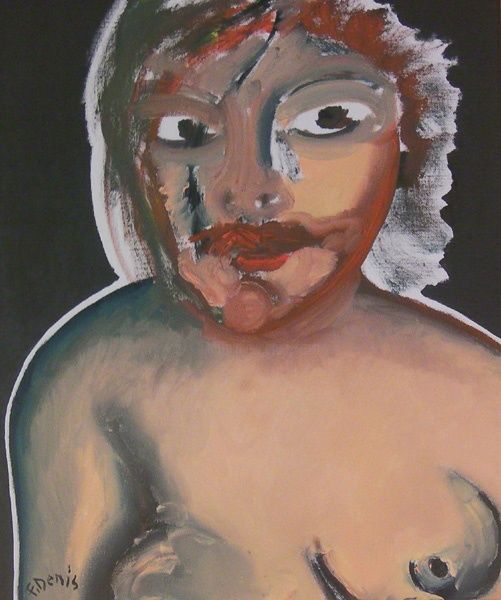 Peinture intitulée "La maquillée" par Francis Denis, Œuvre d'art originale