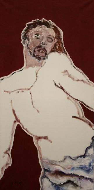 Painting titled "Christ souffrant II" by Francis Denis, Original Artwork
