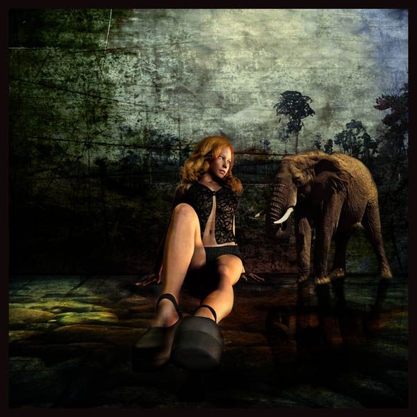 Digital Arts titled "Le petit elephant" by Fabienne Botte " Febee", Original Artwork, Digital Painting