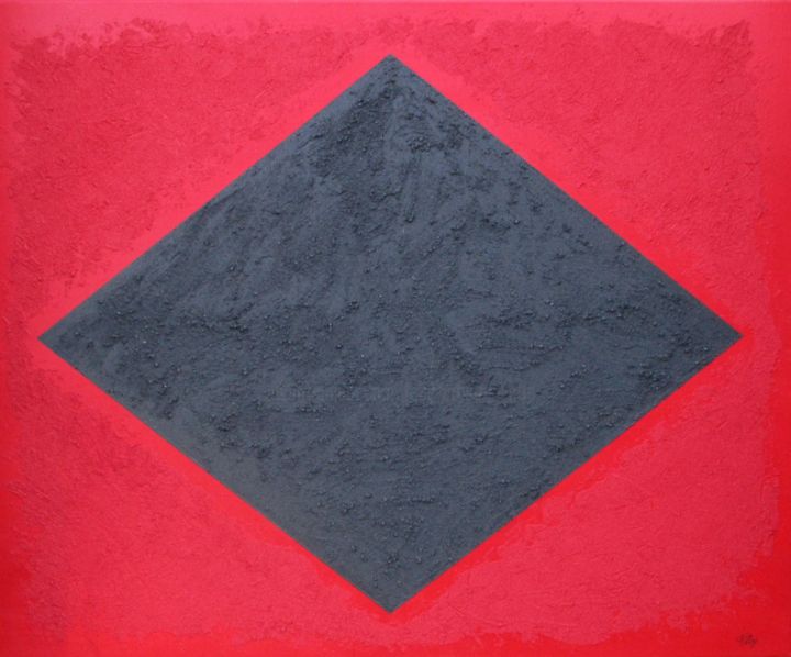 Pintura titulada "rouge-noir 2" por Fèby, Obra de arte original, Acrílico Montado en Bastidor de camilla de madera