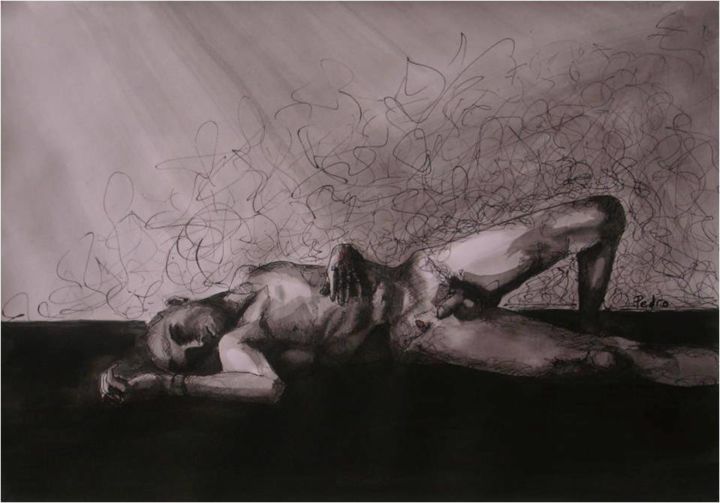 Рисунок под названием "Memento mori" - Federico Pedro, Подлинное произведение искусства, Чернила