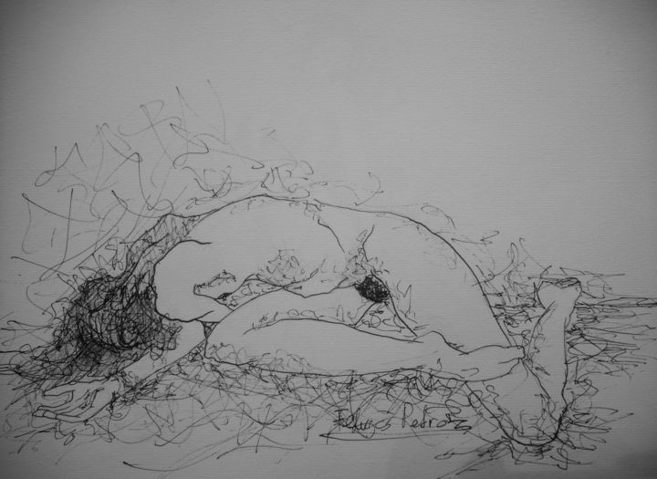 Drawing titled "Desnudo V" by Federico Pedro, Original Artwork, Ink