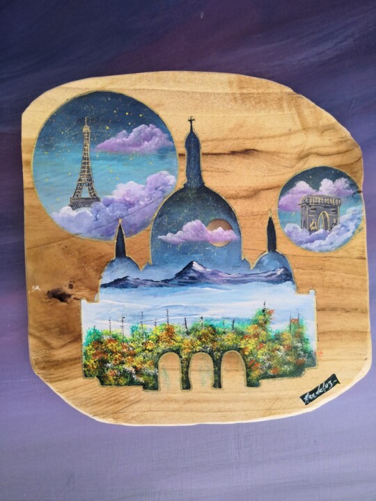 Картина под названием "Paris" - Feedeluz, Подлинное произведение искусства, Акрил