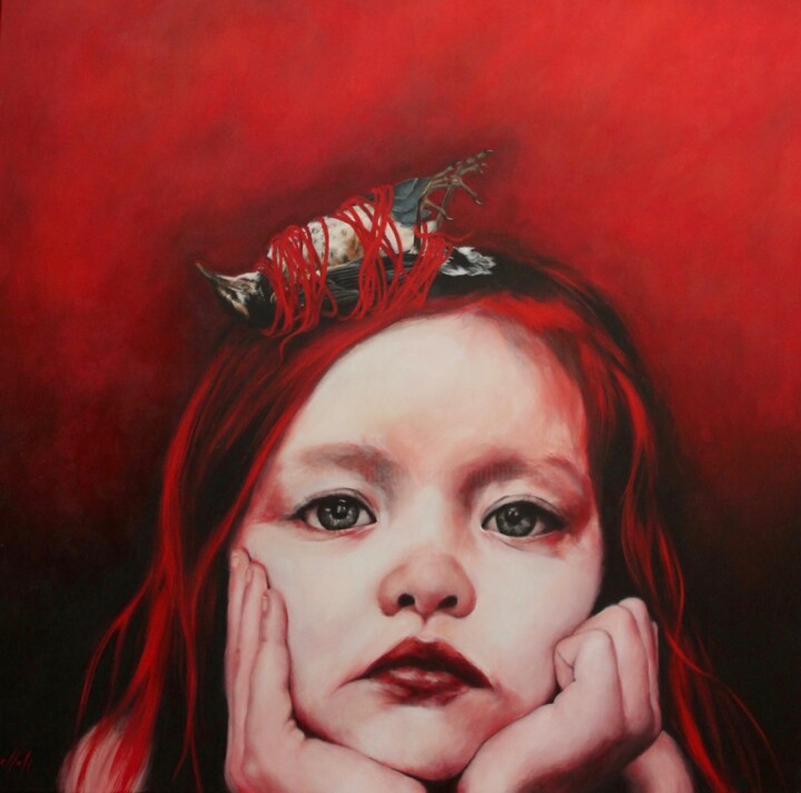 Painting titled "La morte innocente…" by Federica Belloli, Original Artwork, Acrylic