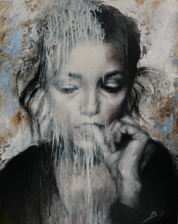 Painting titled "The ephemeral is no…" by Federica Belloli, Original Artwork, Acrylic Mounted on Wood Stretcher frame