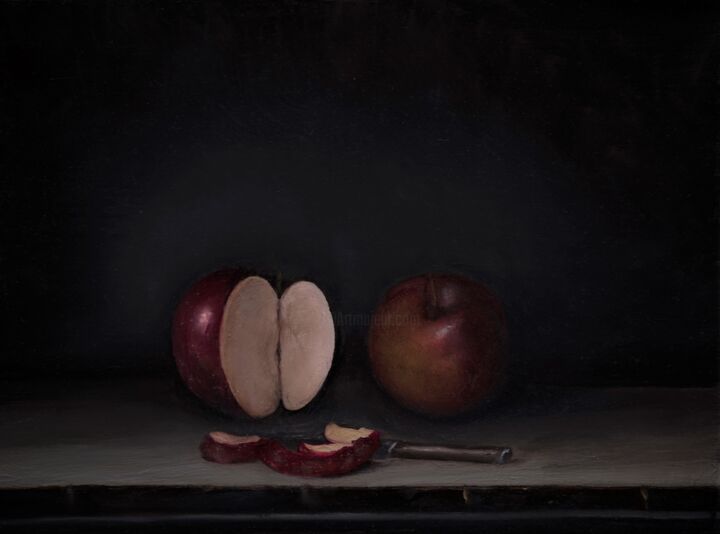 Malerei mit dem Titel "Apples" von Federico Rizzo, Original-Kunstwerk, Öl