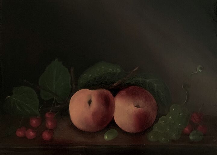 Картина под названием "Peaches" - Federico Rizzo, Подлинное произведение искусства, Масло