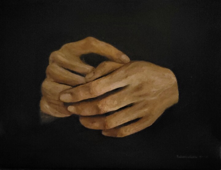 Painting titled "Hands" by Federico Rizzo, Original Artwork, Oil