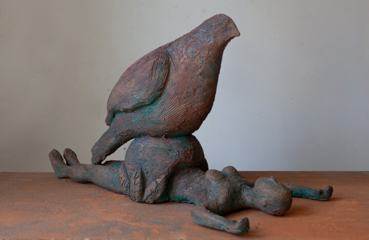 Skulptur mit dem Titel "Gioco di prestigio" von Federico Womb, Original-Kunstwerk, Terra cotta