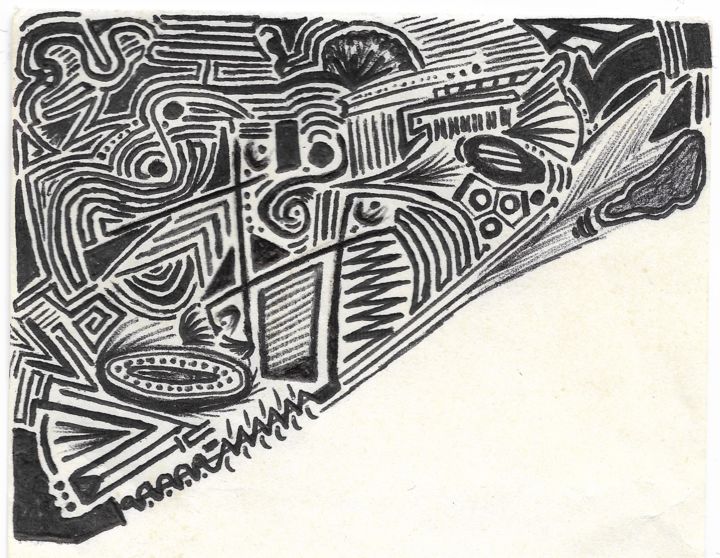 Disegno intitolato "Spiaggia" da Federico Romanzi, Opera d'arte originale, Biro