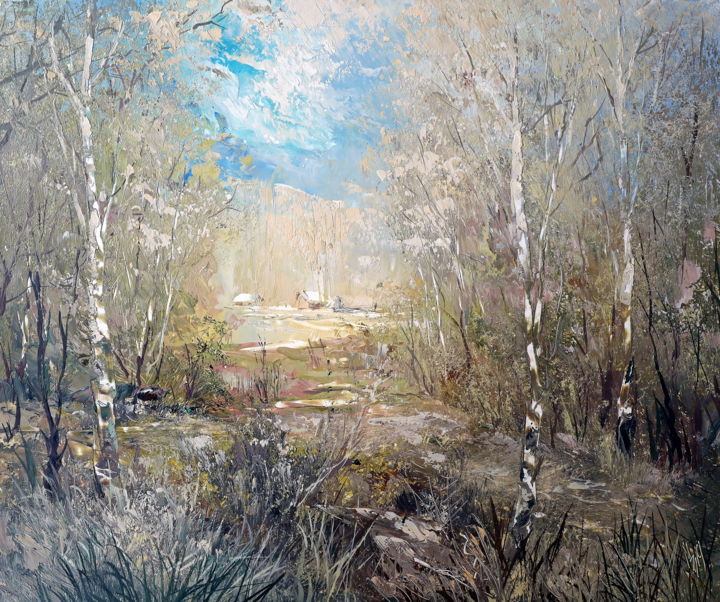 Painting titled "Летний день" by Fedr M., Original Artwork, Oil