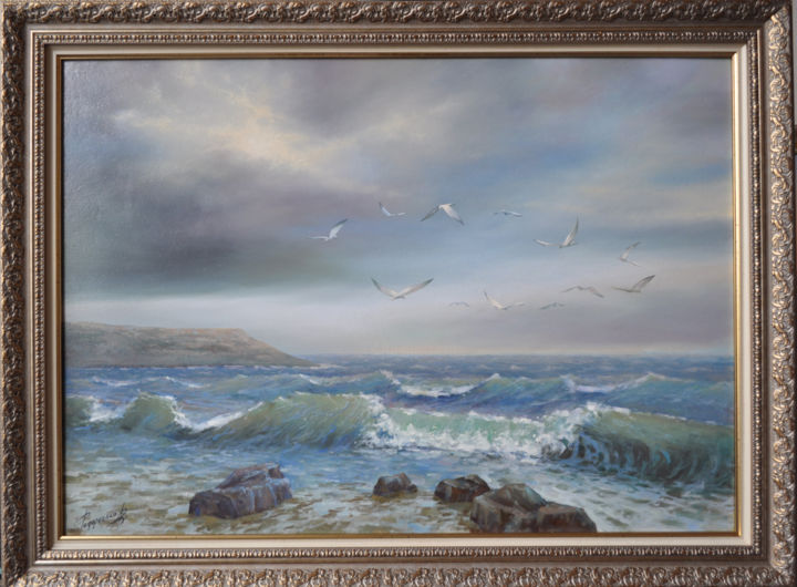 Painting titled ""Баллада о море"" by Anton Fedorchenko, Original Artwork, Oil