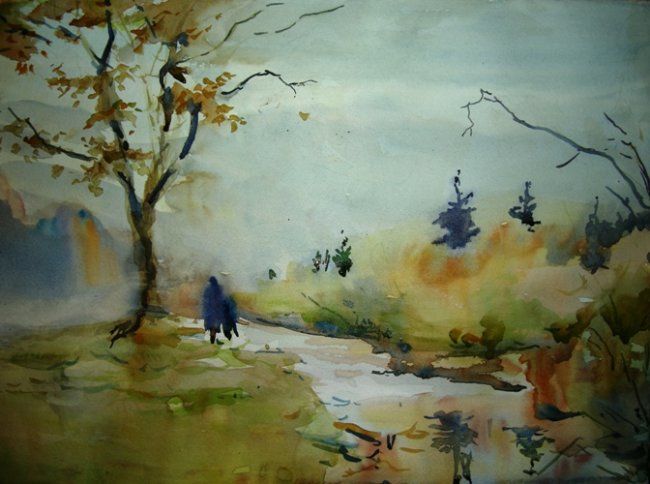 Pintura intitulada "Осень" por Fedor, Obras de arte originais, Óleo