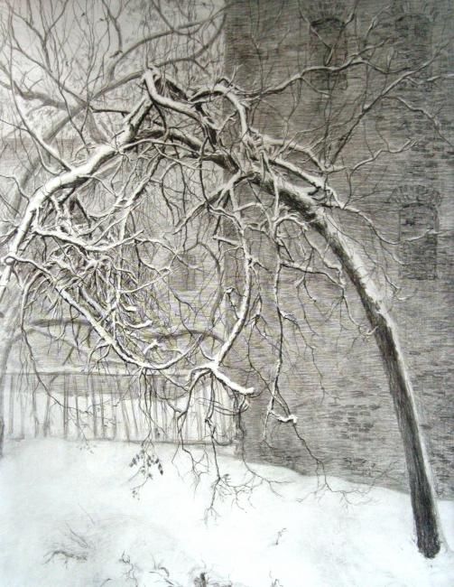 Рисунок под названием "Московская зима." - Fedor, Подлинное произведение искусства, Другой
