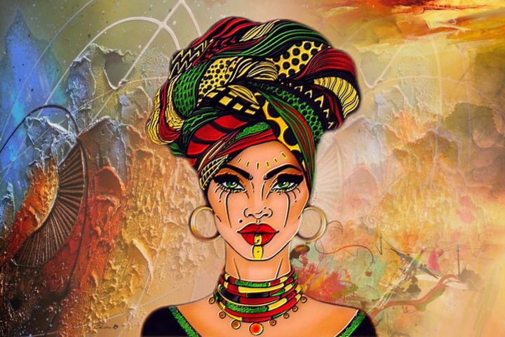 Digital Arts titled "Femme Africaine" by Christine, Original Artwork