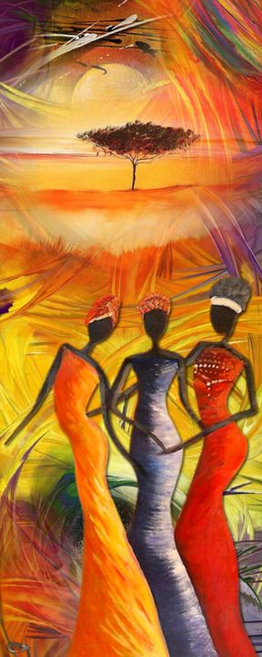 Arts numériques intitulée "405 Africaine" par Christine, Œuvre d'art originale, Peinture numérique