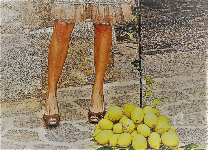Фотография под названием "Vintage Lemons" - Féemerode, Подлинное произведение искусства, Манипулированная фотография