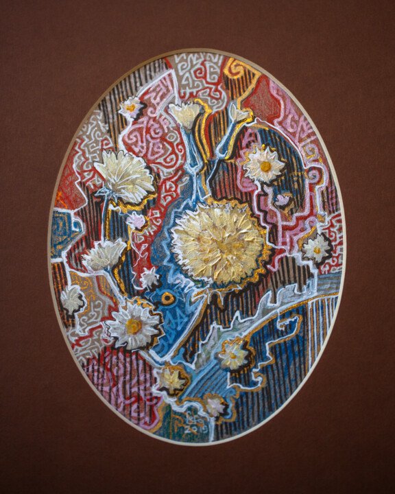 Dessin intitulée ""The dandelion"" par Fefa Koroleva, Œuvre d'art originale, Acrylique