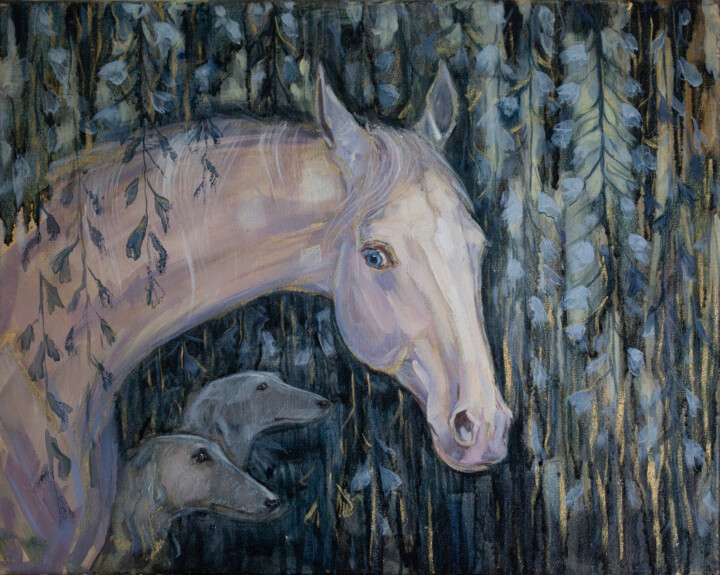 Pittura intitolato ""The twilight"" da Fefa Koroleva, Opera d'arte originale, Olio