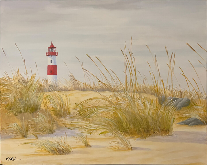 Painting titled "Il faro" by Felice Mauro Battiston, Original Artwork, Acrylic