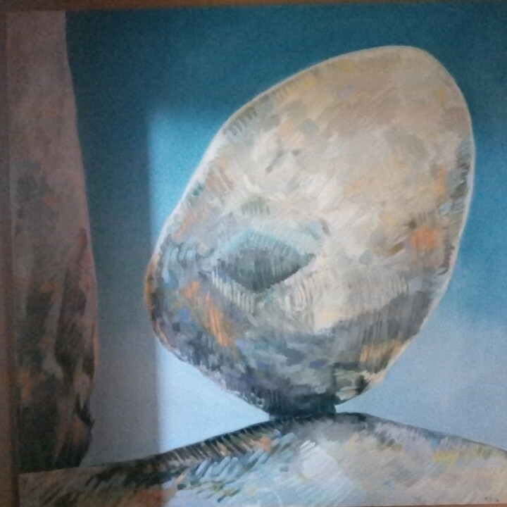 Malerei mit dem Titel "Balancing Rock - Gi…" von Felicia Stockdale, Original-Kunstwerk, Öl