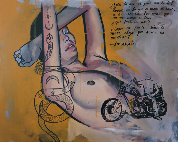 Painting titled "Extrañar lo que no…" by Felipe Achondo, Original Artwork, Oil